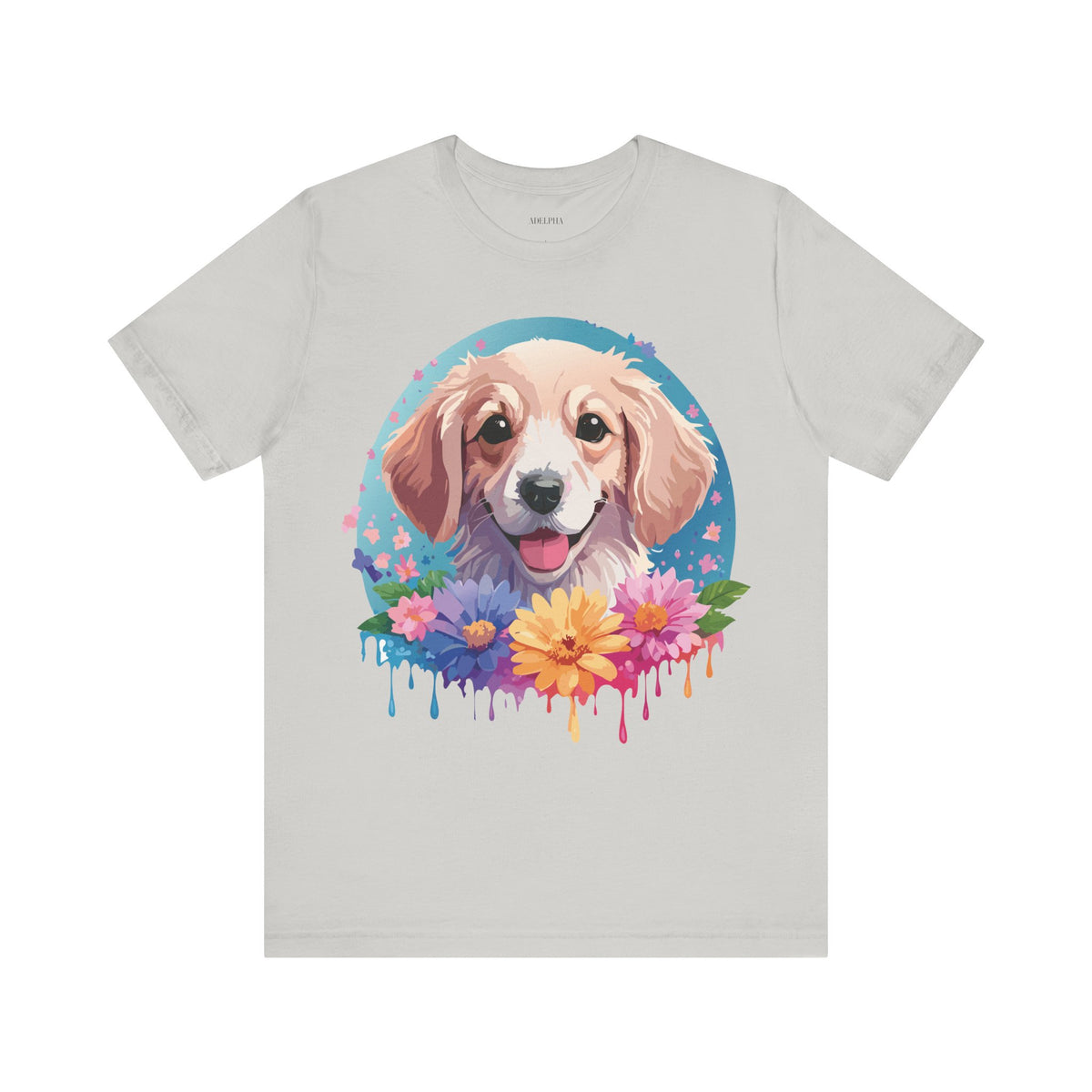 Dog Graphic Unisex Cotton Bella+Canvas Tee with Art Animal Design e113