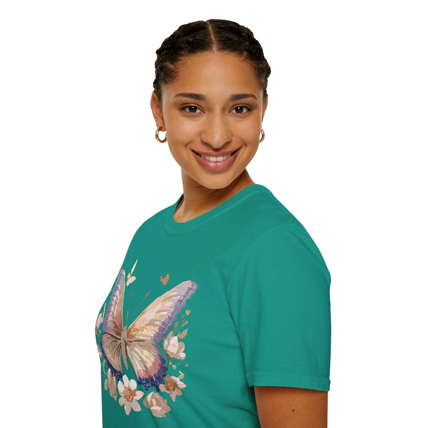 Butterfly T Shirt Unisex Softstyle Monarch Design 100 Percent Cotton Tee For Everyday Comfort