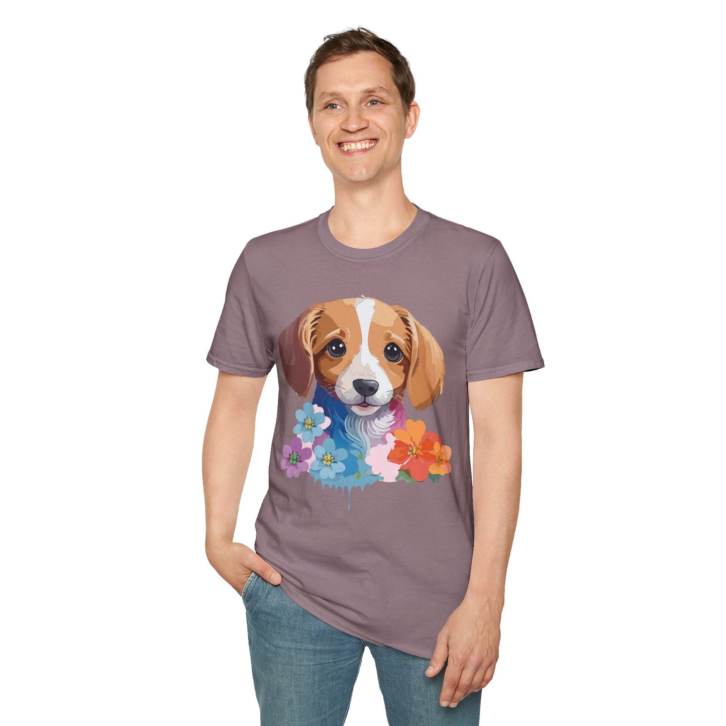 Unisex Dog Shirt Animal Graphic Tee Soft Cotton Gildan 64000