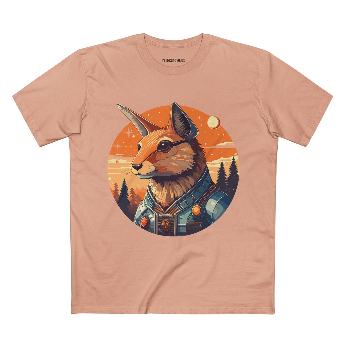 Rabbit Shirt Unisex Premium Cotton Tee With Original Art By Retro2Nova Animal Collection Soft Breathable Comfort