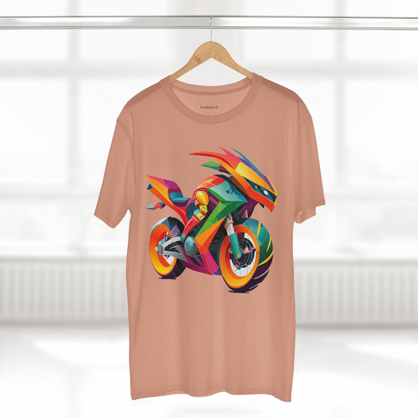 Moto Bike Graphic Unisex 100 Cotton Staple Tee 9