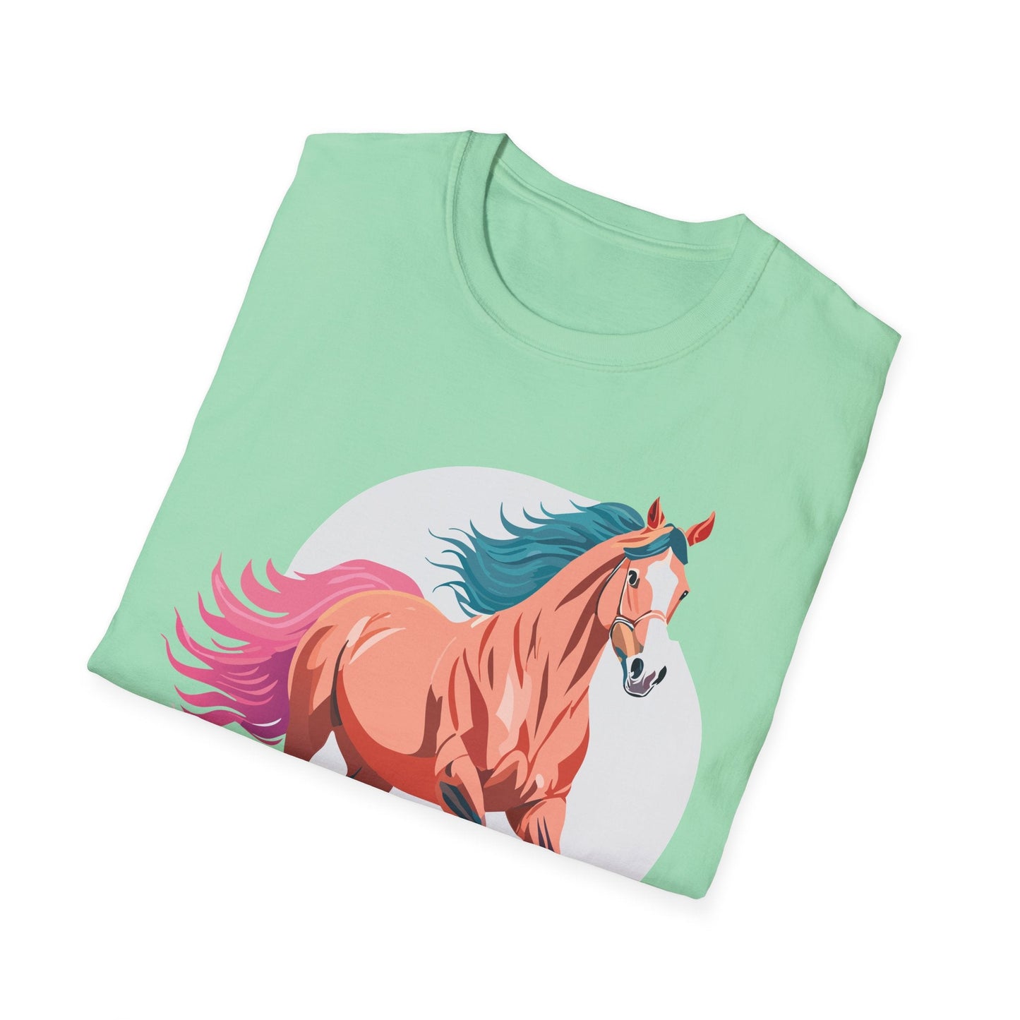 Unisex Horse Shirt Tee Gildan Softstyle 64000 Premium Ringspun Cotton