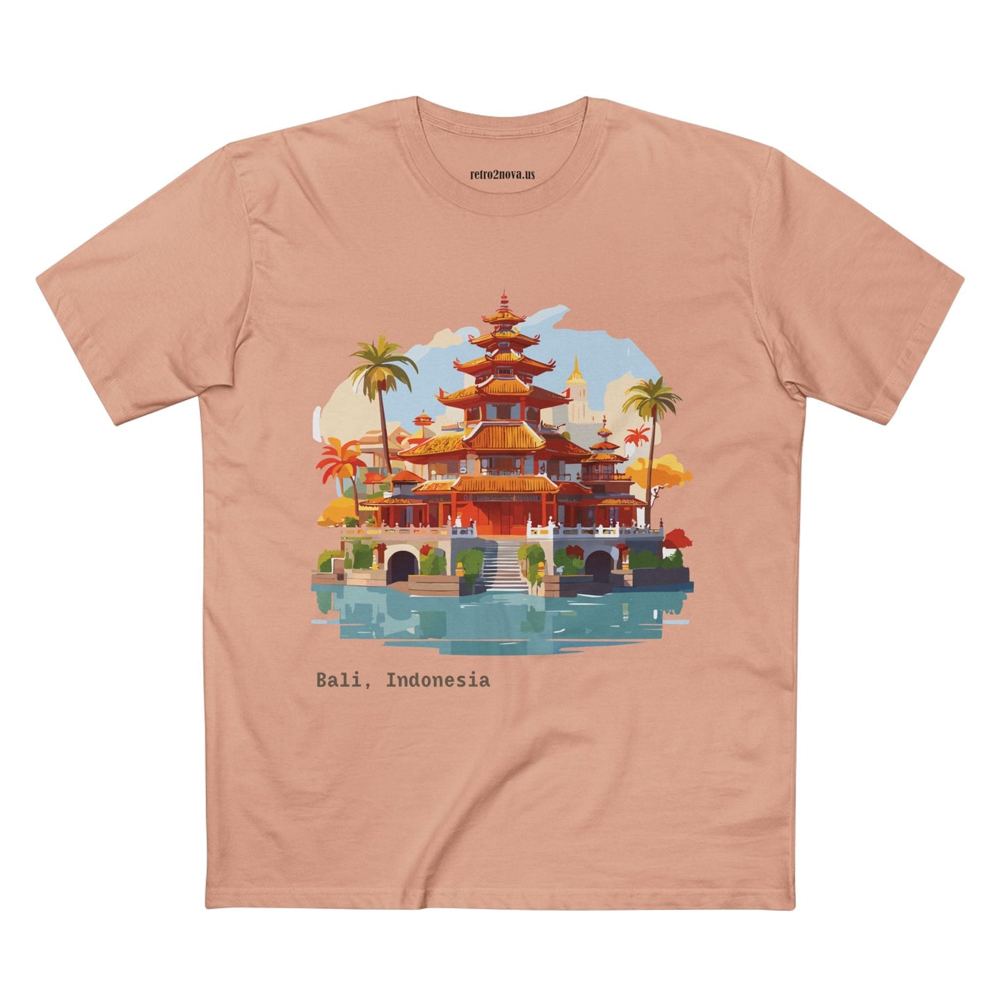 Travel Shirt Bali Tourist Unisex Premium Cotton Art Design Tee By Retro2Nova Collection Edition
