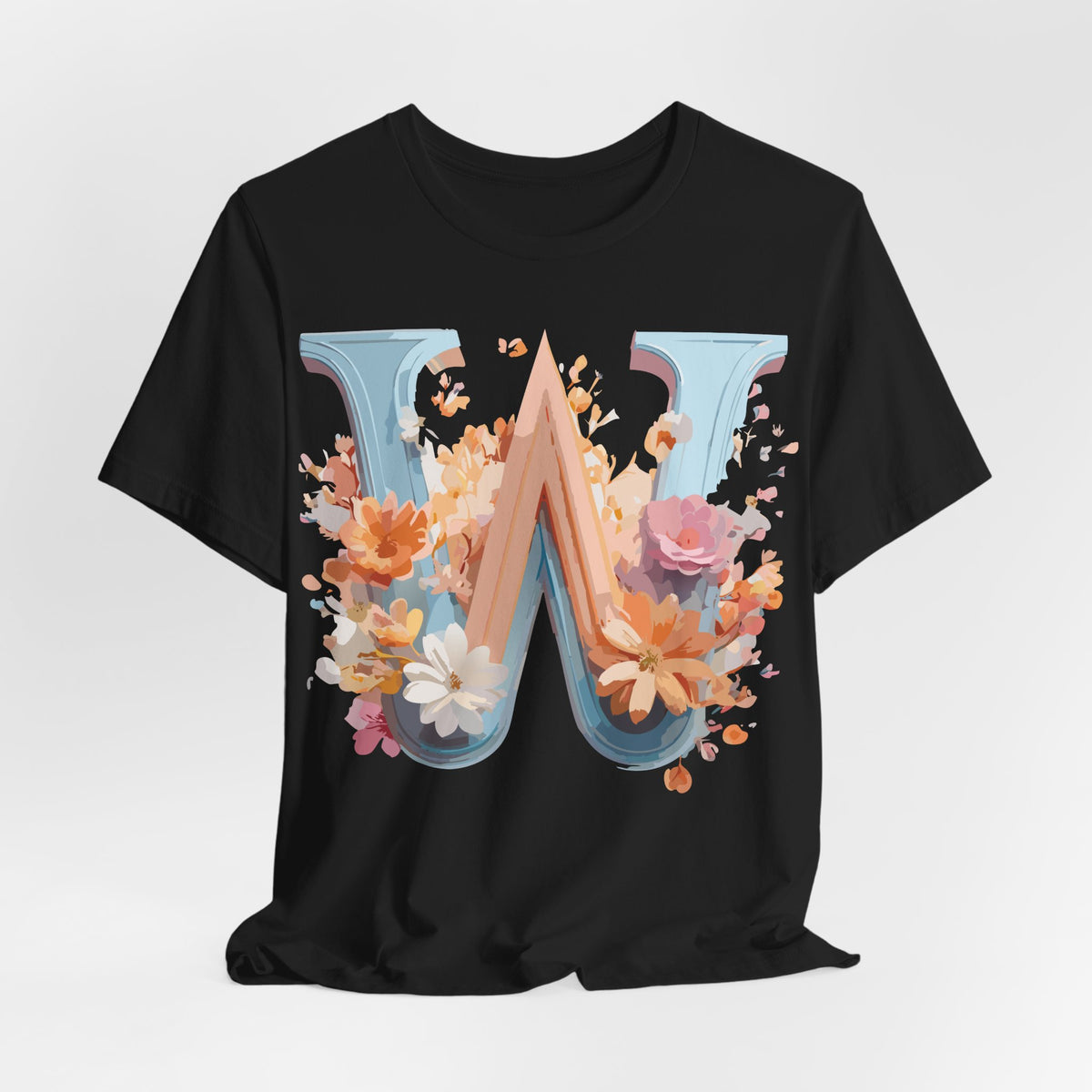 Letter W Graphic Unisex Cotton Bella+Canvas Tee with Art Letter Design