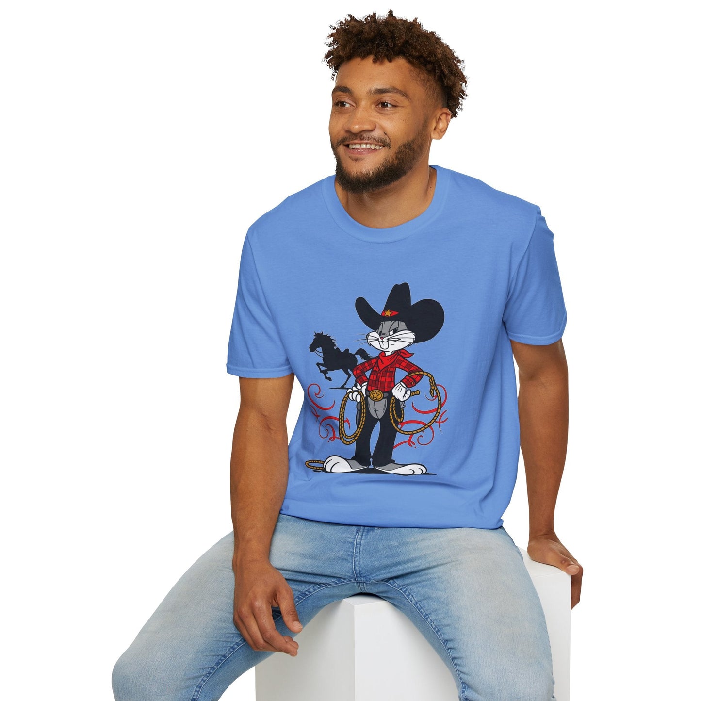 Bugs Bunny T Shirt Unisex Cartoon Tee Softstyle 64000 100 Percent Ring Spun Cotton