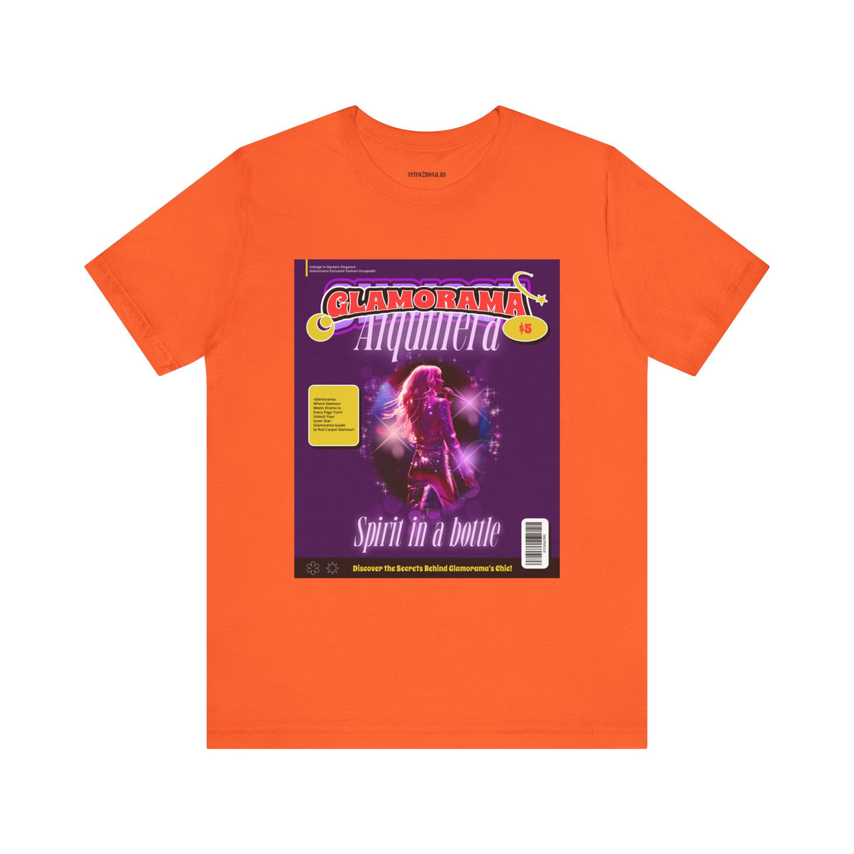 Magazine Cover Graphic Unisex Cotton Bella+Canvas Tee with Retro Poster ab26