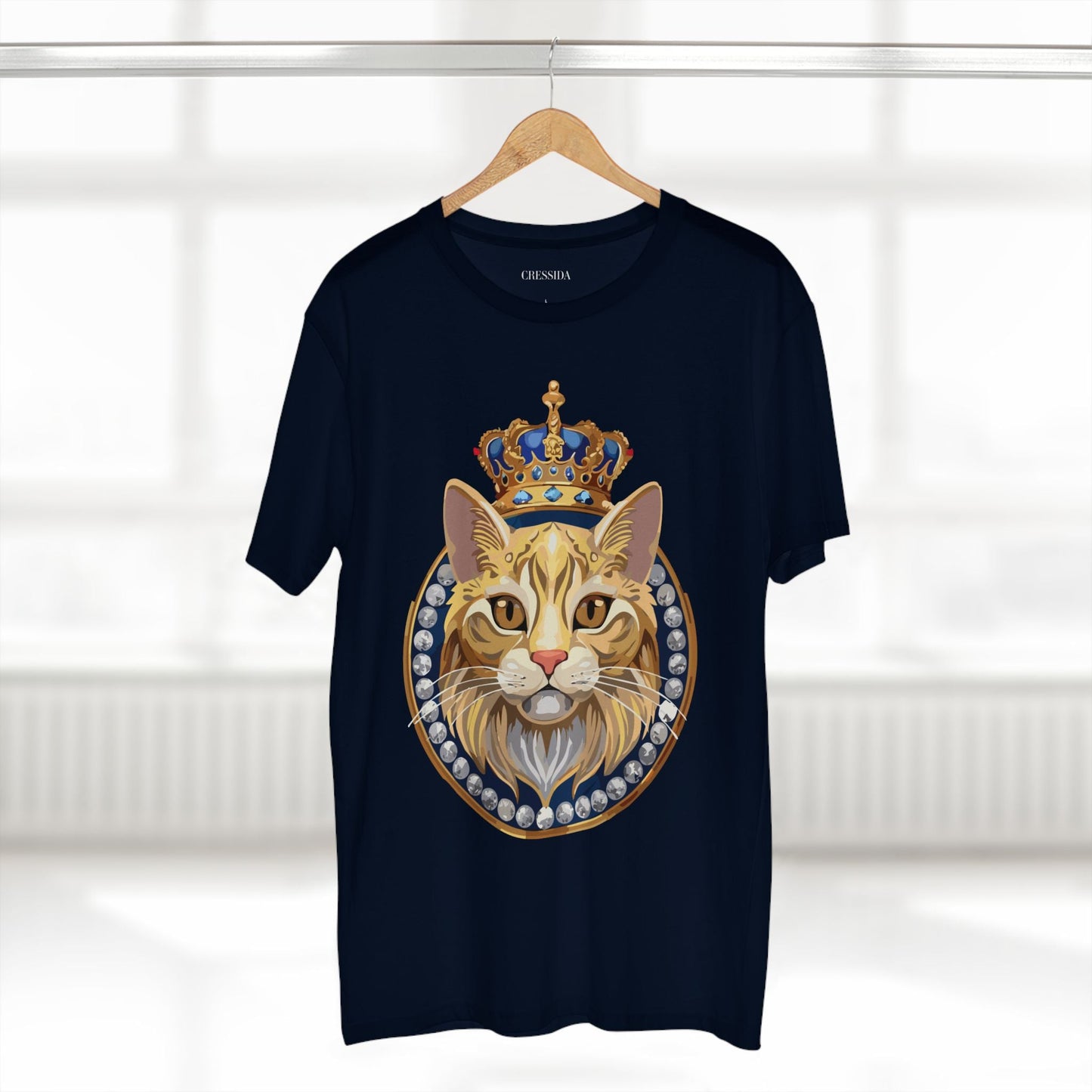 Cat Graphic Unisex 100 Cotton Tee With Unique Animal Golden Medallion Art Design 13