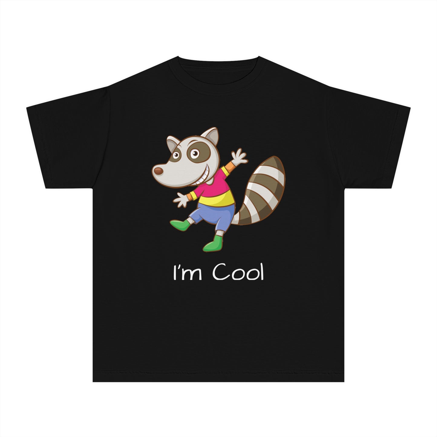 Youth Tee Shirt with Cool Raccoon