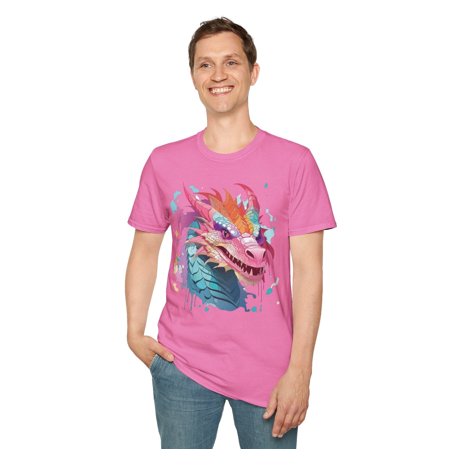 Dragon Graphic Unisex Cotton Softstyle Art Design Tee With Animals 27