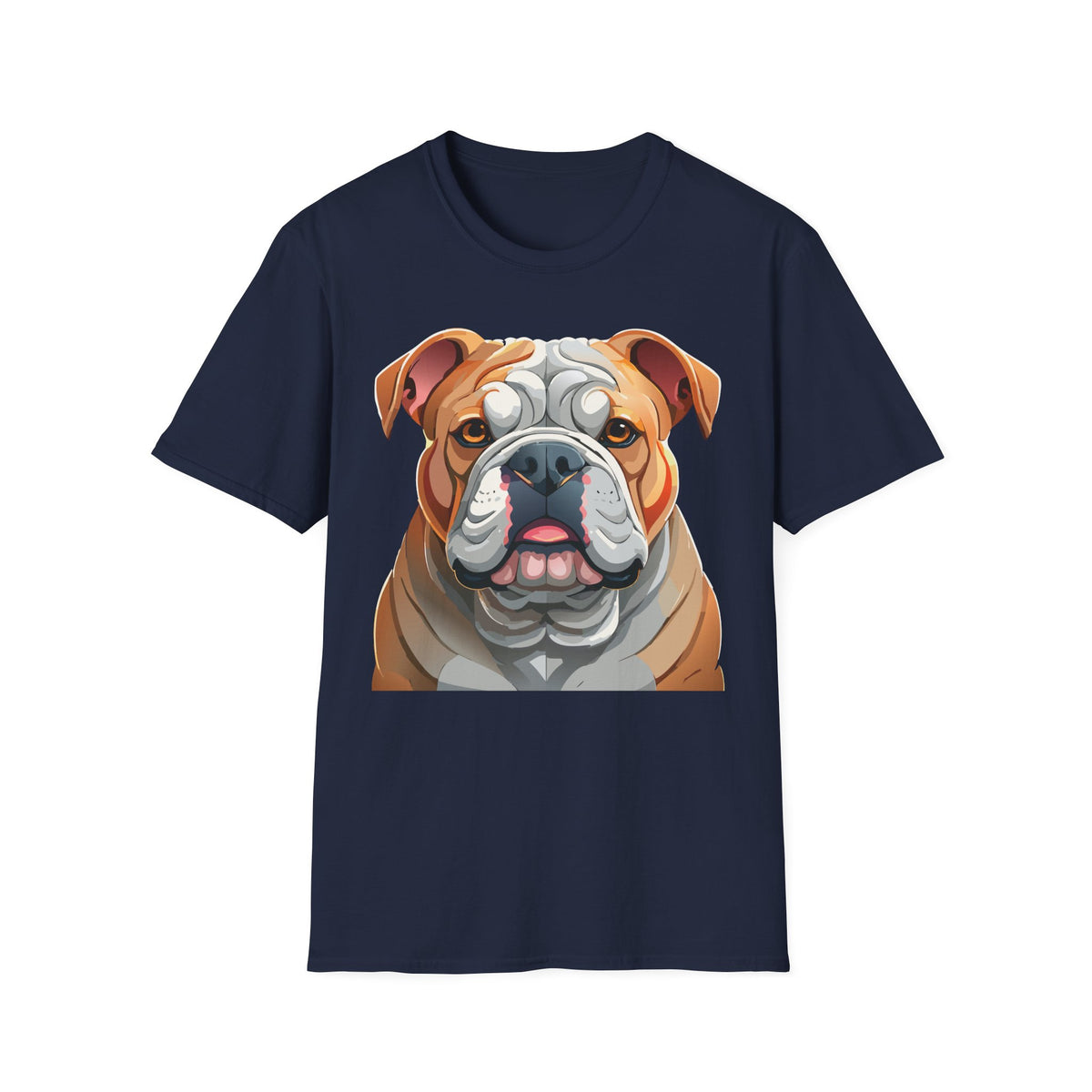 Bulldog Face Graphic T-Shirt | English Bulldog Illustration Tee