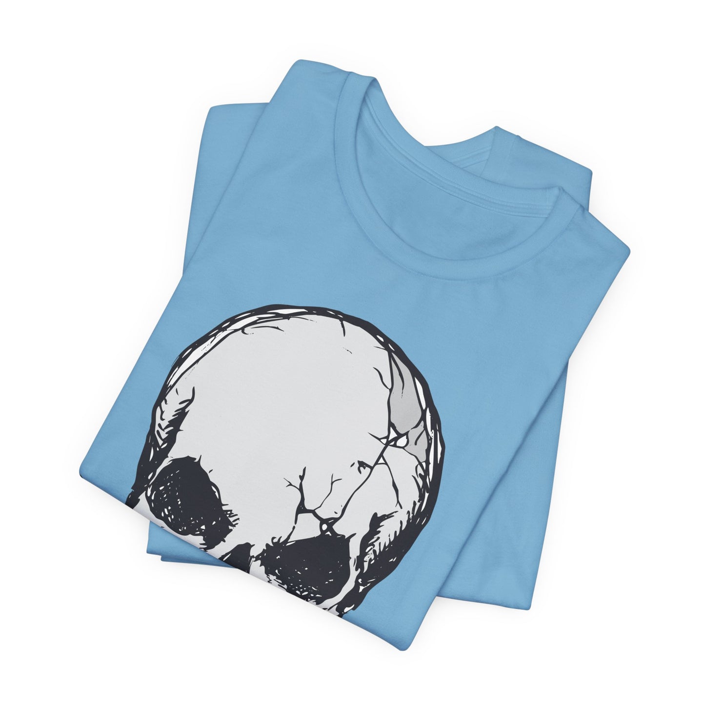 Grey Skull Graphic Design Tee, Skull Shirt, Vintage Tees, Art Design T-Shirt, Vintage Graphic Tee, Art Shirts with Skulls