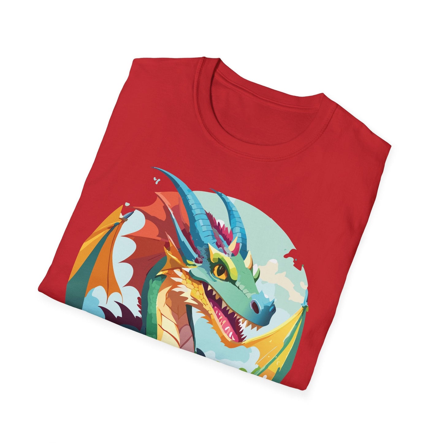 Dragon Graphic Unisex Cotton Softstyle Art Design Tee With Animals 19