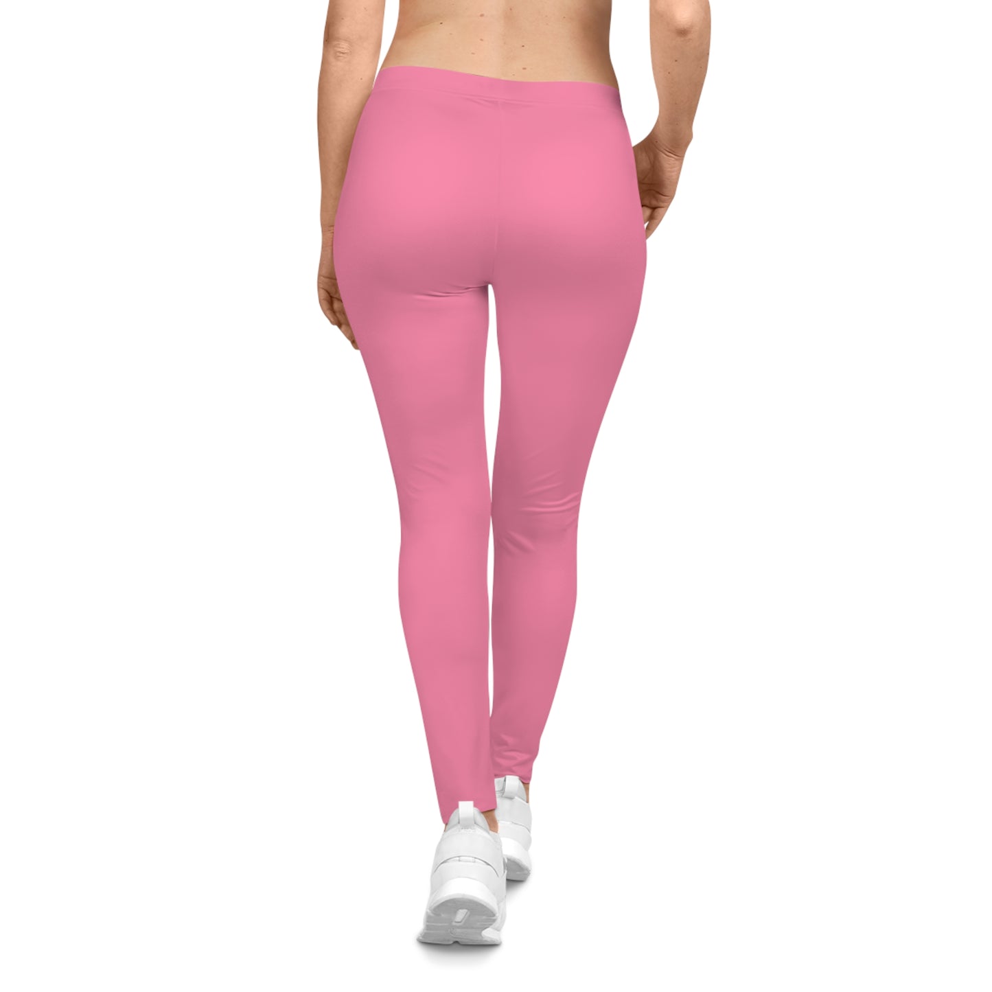 Bubblegum Tint Pink Color Women's Poly-Span Casual Leggings XS-2XL