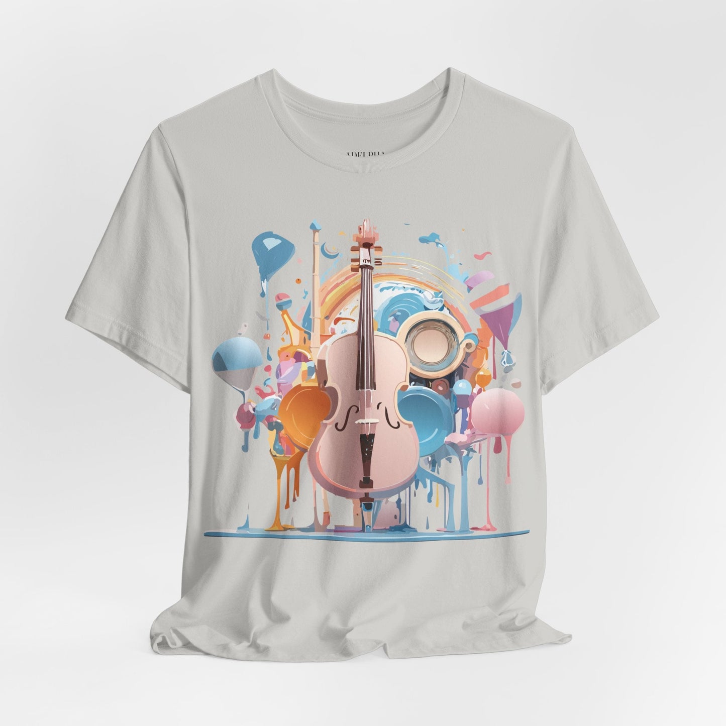 Music Graphic Unisex 100 Cotton Vintage Art with Musical Elements Tee 80
