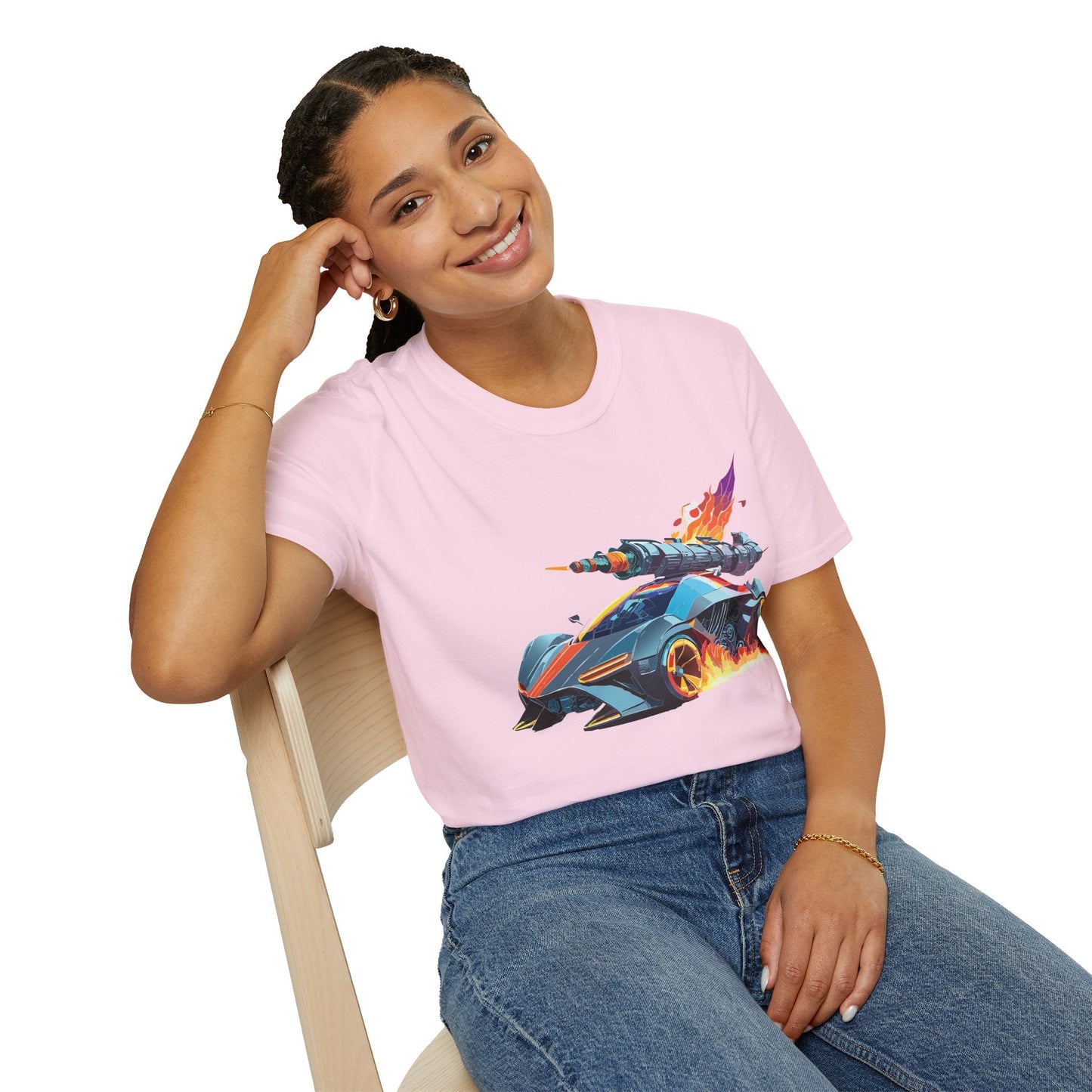 Car Graphic Unisex Cotto Softstyle Art Design with Hot Wheels Artwork Tee 5