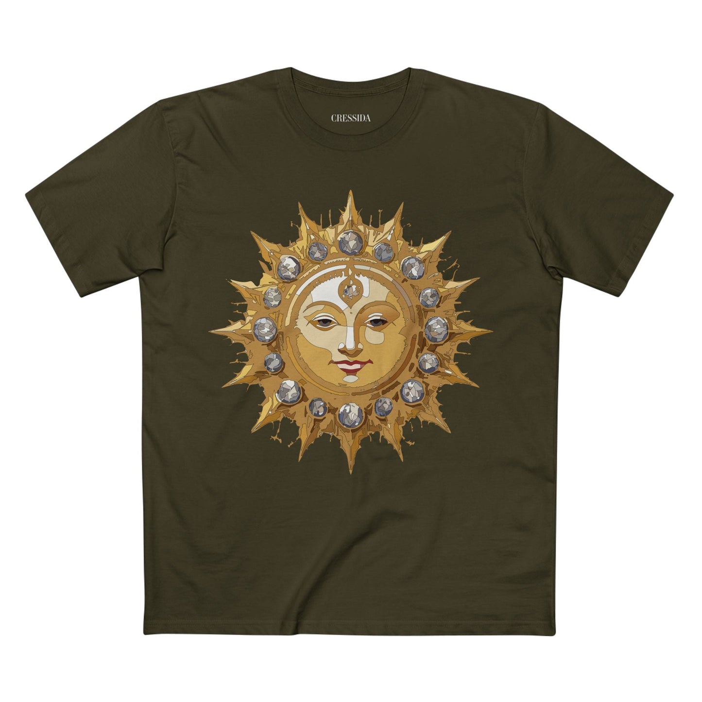 Gold Sun Graphic Unisex 100 Cotton T-Shirt with Golden Art Design 2