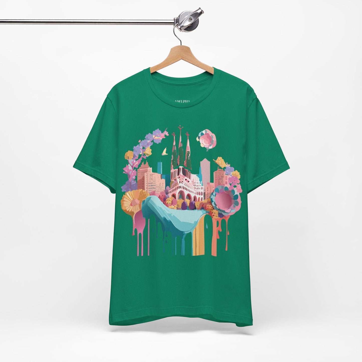 Tourist Shirt Barcelona Graphic Tee Unisex Vintage Style Adelpha Artwork Art Design Tee