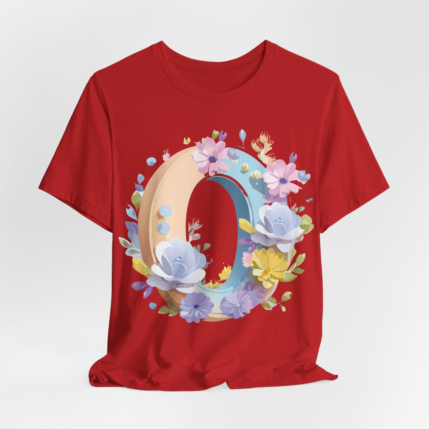 Letter O Unisex Graphic Tee With Vintage Inspired Art Jersey Short Sleeve