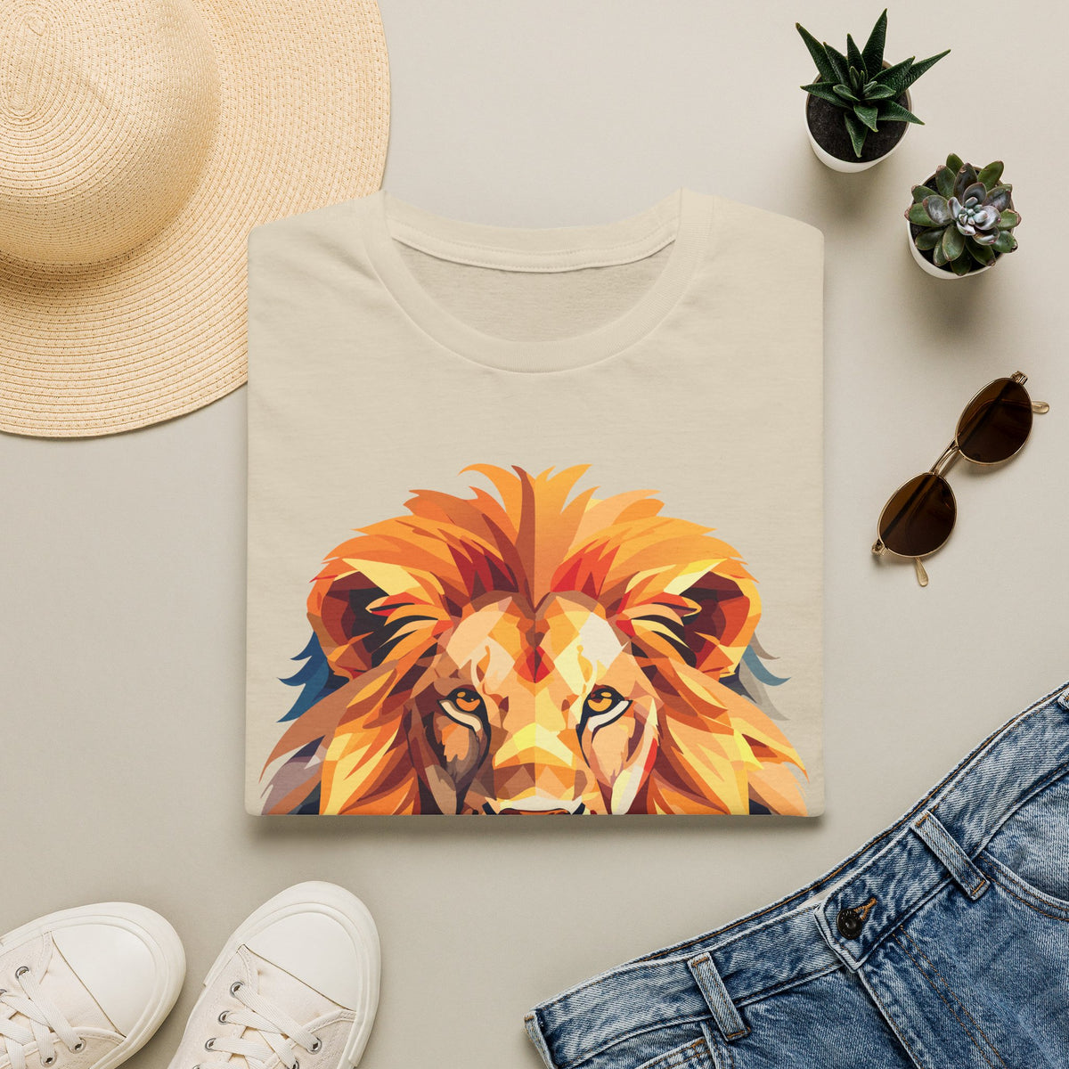 Colorful Geometric Lion T-Shirt | Lion Head Tee