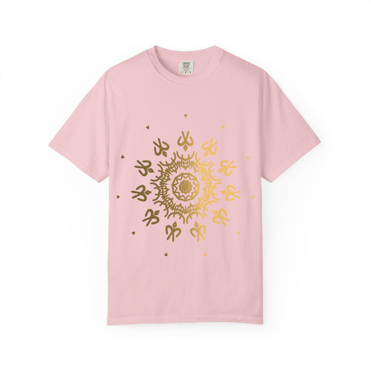 Unisex Garment Dyed Cotton T-Shirt with Mandala Graphic Design