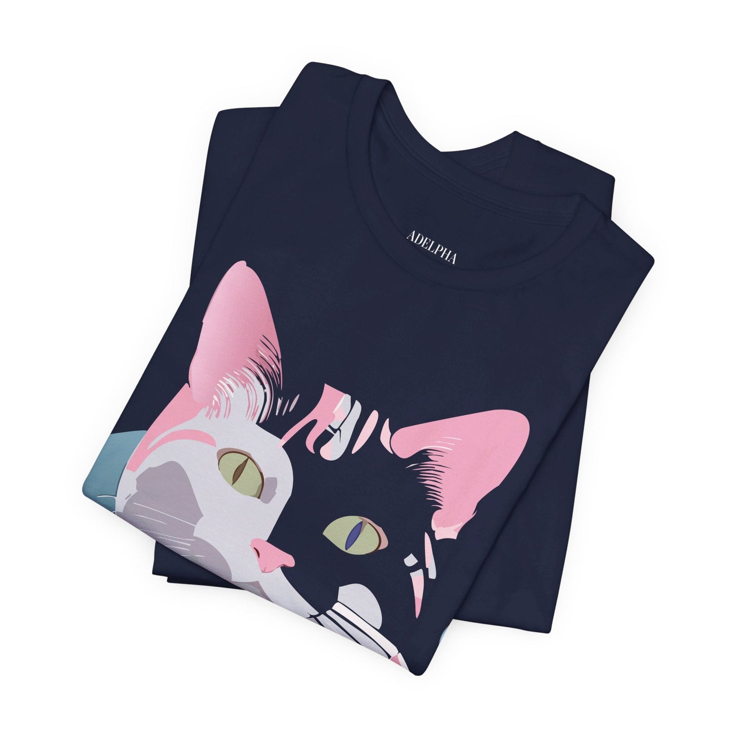 Cat Graphic Tee Unisex Short Sleeve T Shirt Adelpha Vintage Inspired Design