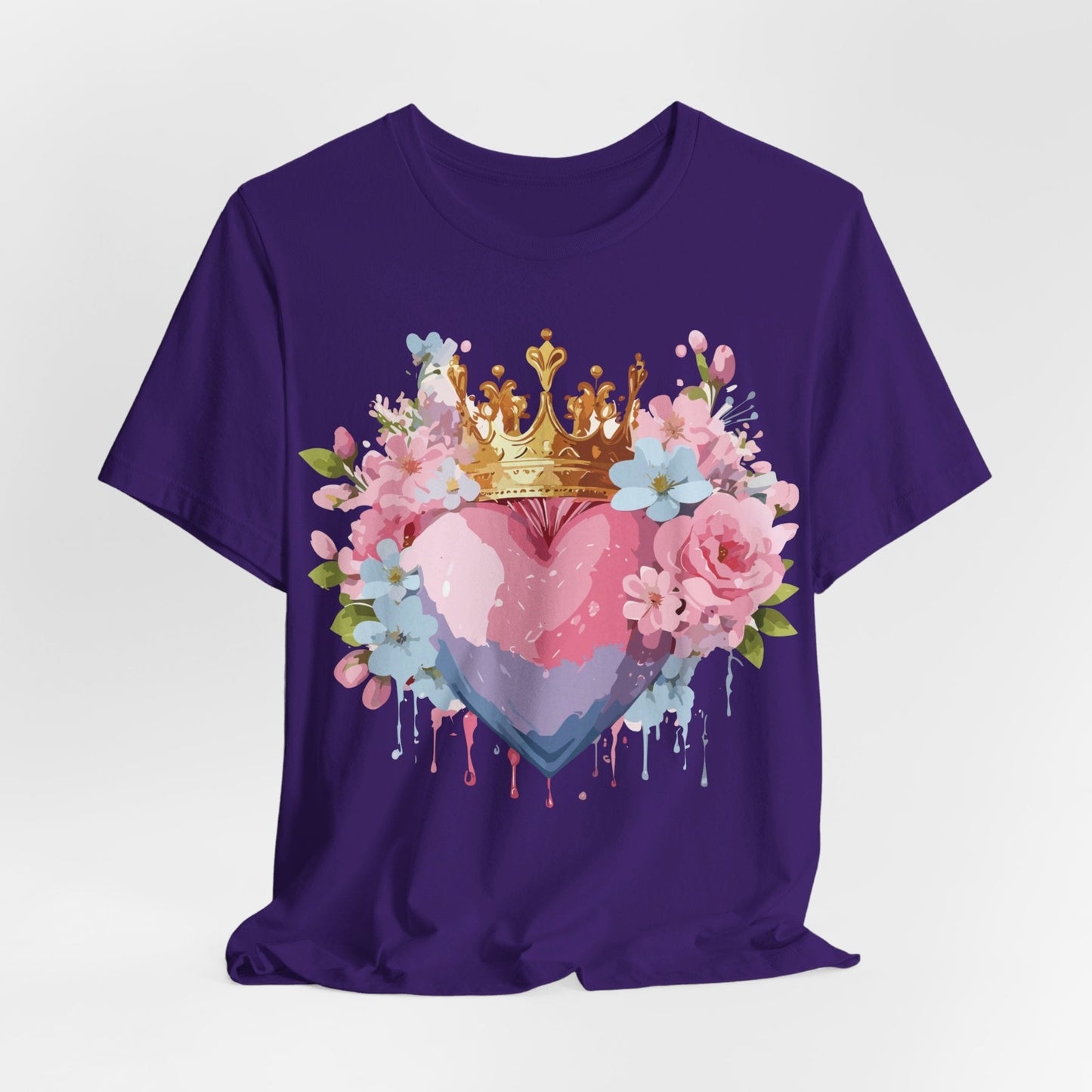 Valentine Day Graphic Unisex 100 Cotton Vintage Artwork with Love and Flower Design Tee 18