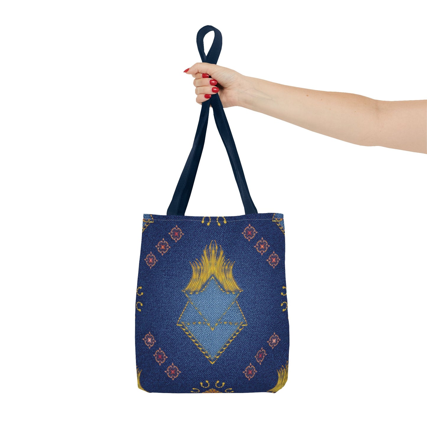 Diwali Graphic Denim Fabric Imitation Print Unisex Canvas Bag Poly Spun 3 Sizes Tote Bag 205-12
