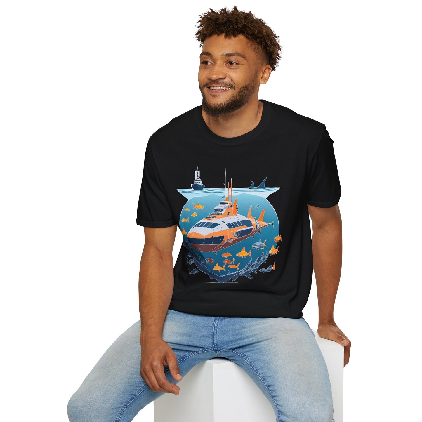 Ocean Tee Shirt Unisex Short Sleeve Gildan Softstyle 64000 Premium Comfort Ocean Artwork