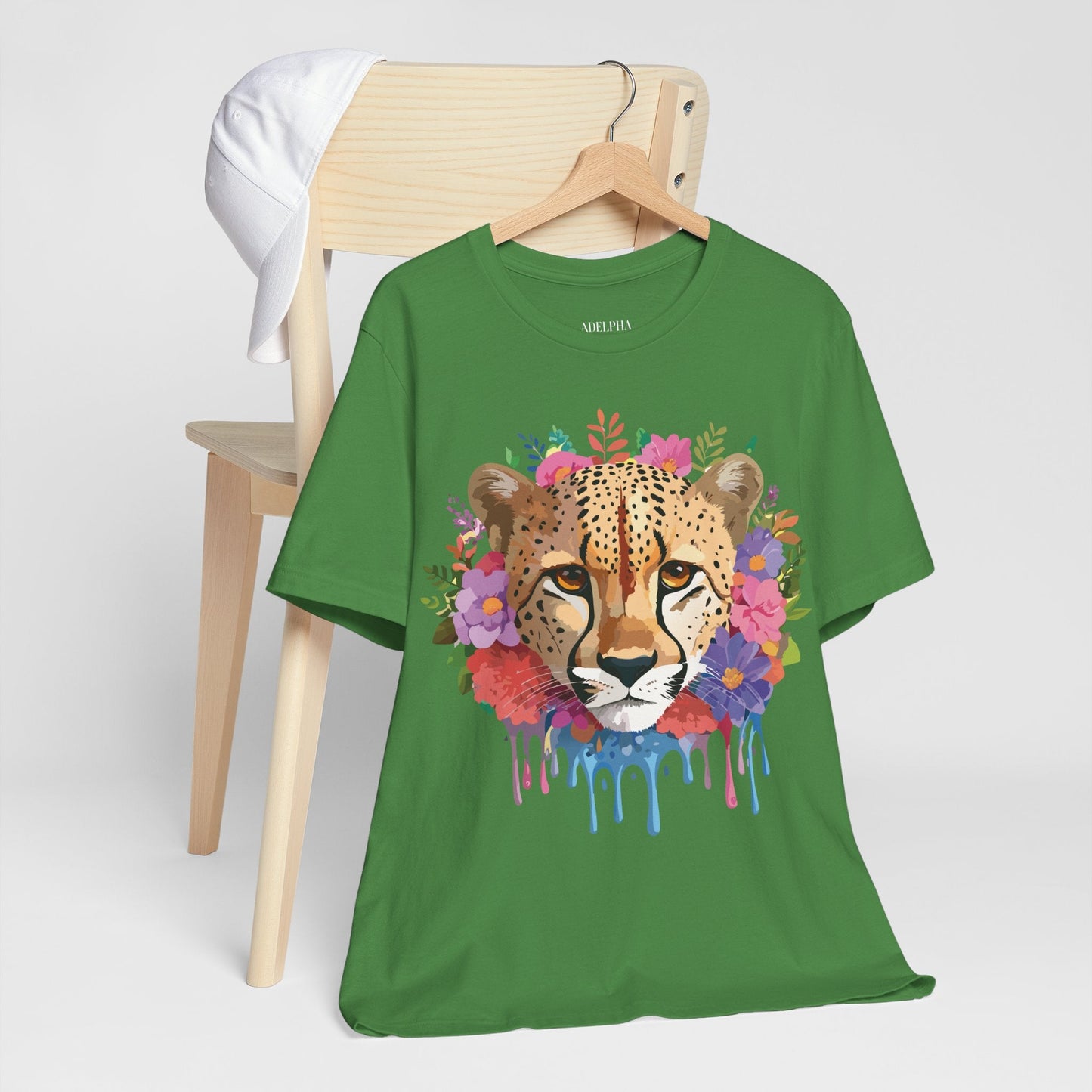 Adelpha Cheetah Graphic Tee Unisex Short Sleeve Art Shirt Original Artwork