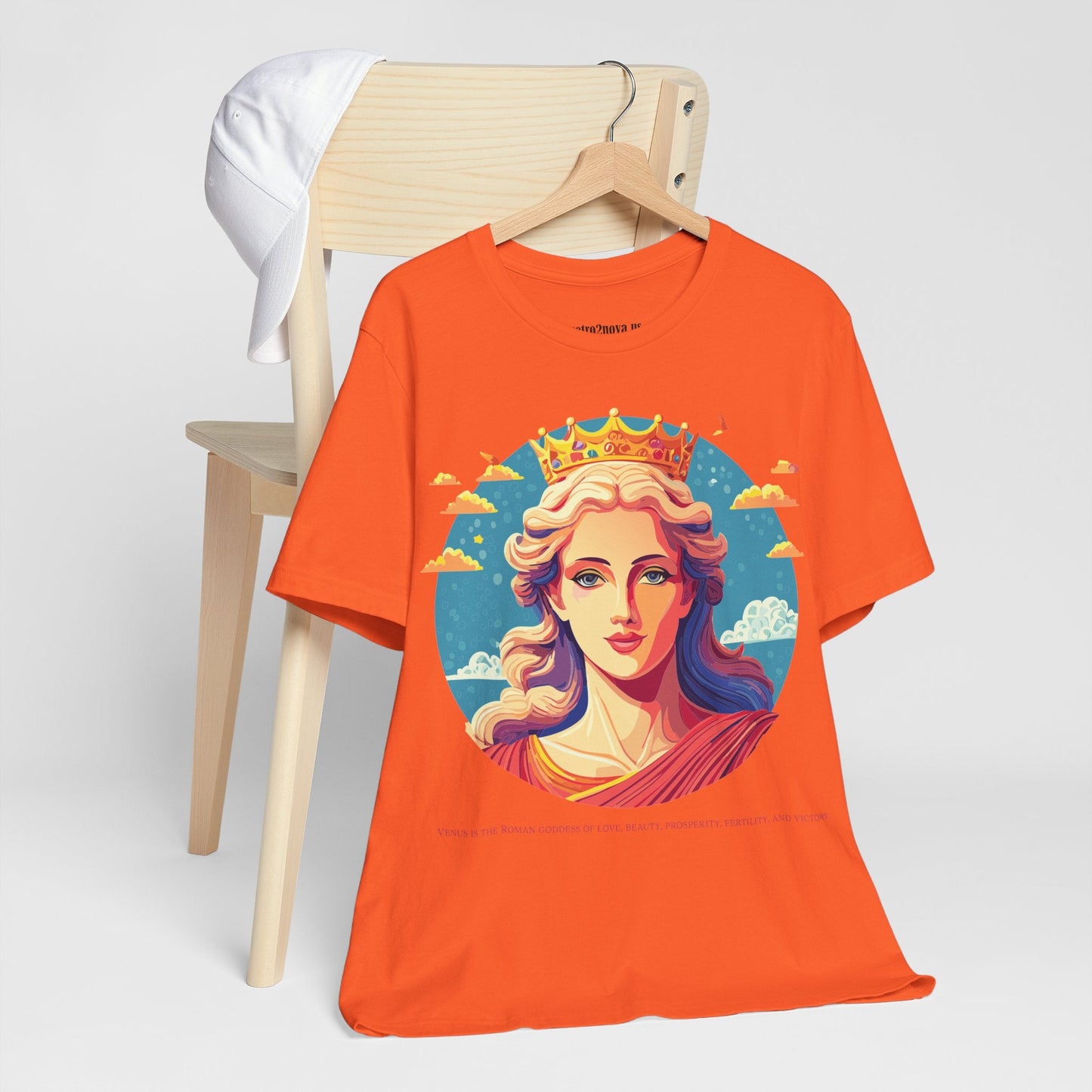 Goddess Venus Graphic Tee Unisex Cotton Short Sleeve Shirt With Original Retro2Nova Artwork