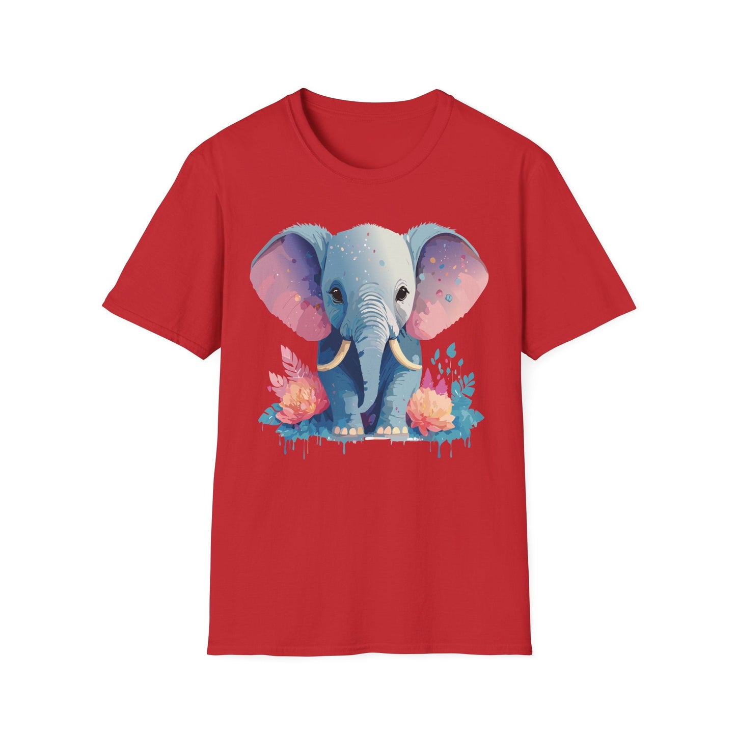 Elephant T Shirt For Adults Unisex Gildan Softstyle 64000 100 Percent Ring Spun Cotton Tee
