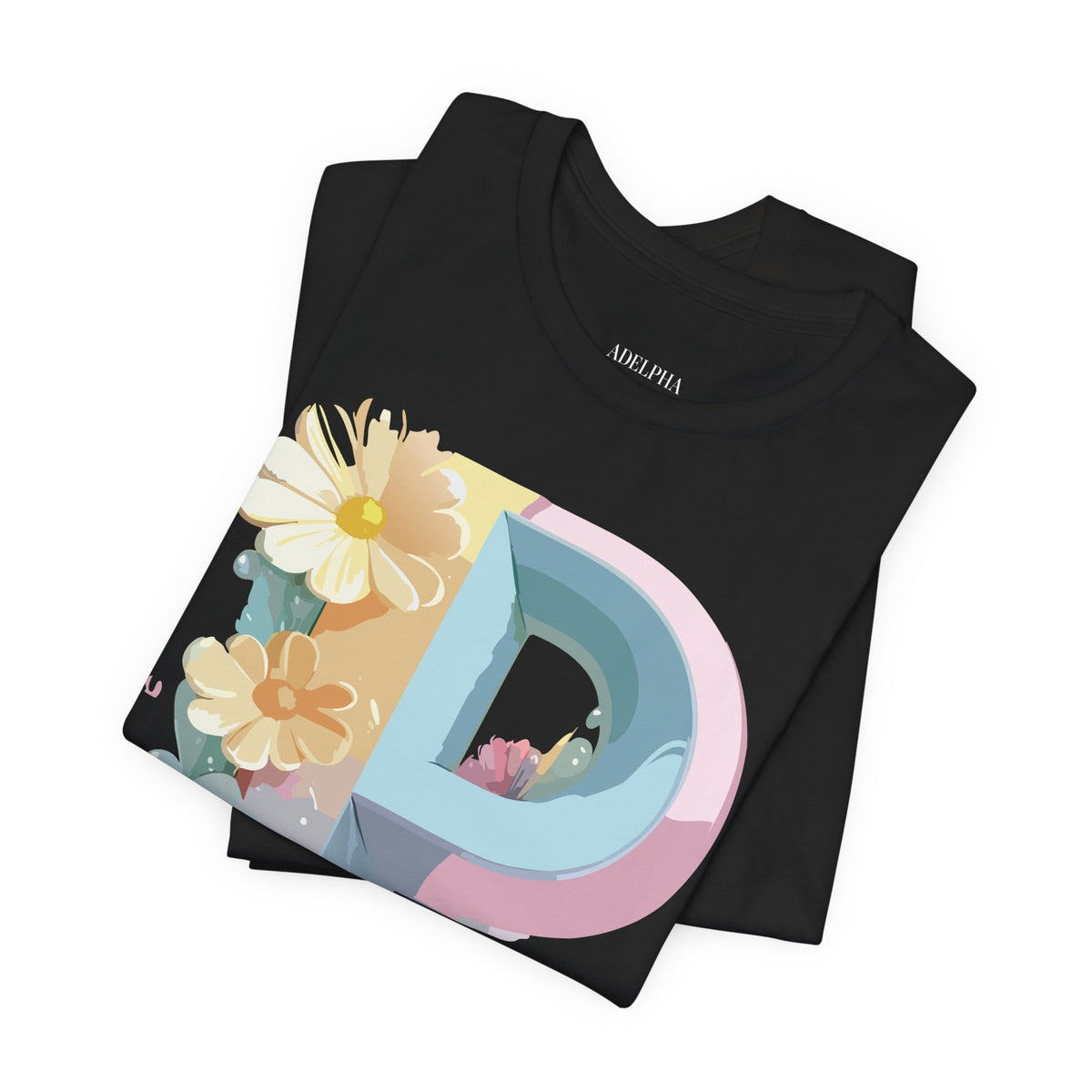 Letter P Graphic Unisex Cotton Bella+Canvas Tee with Art Letter Design