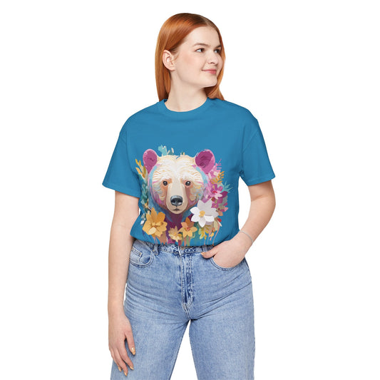 Bear Graphic Unisex 100 Cotton Short Sleeve Art Design Vintage T-Shirt 8