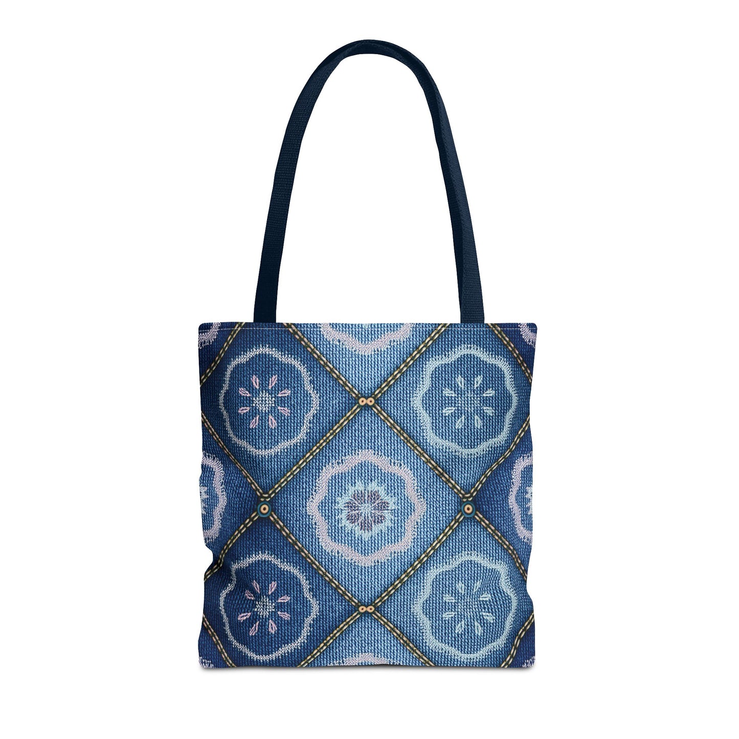 Denim Fabric Imitation Print Unisex Canvas Bag Poly Spun 3 Sizes Tote Bag 123