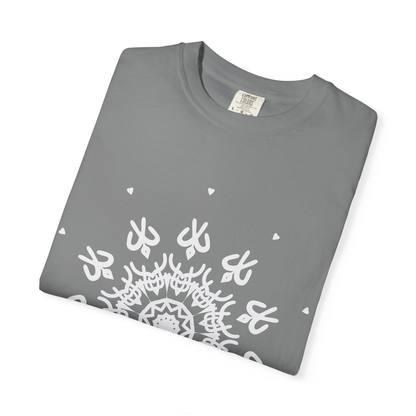Unisex Garment Dyed Cotton T-Shirt with Mandala Graphic Design