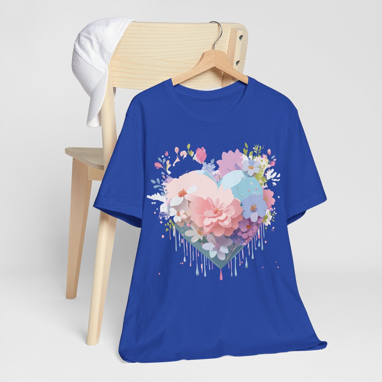Valentine Day Graphic Unisex 100 Cotton Vintage Artwork with Love and Flower Design Tee 32