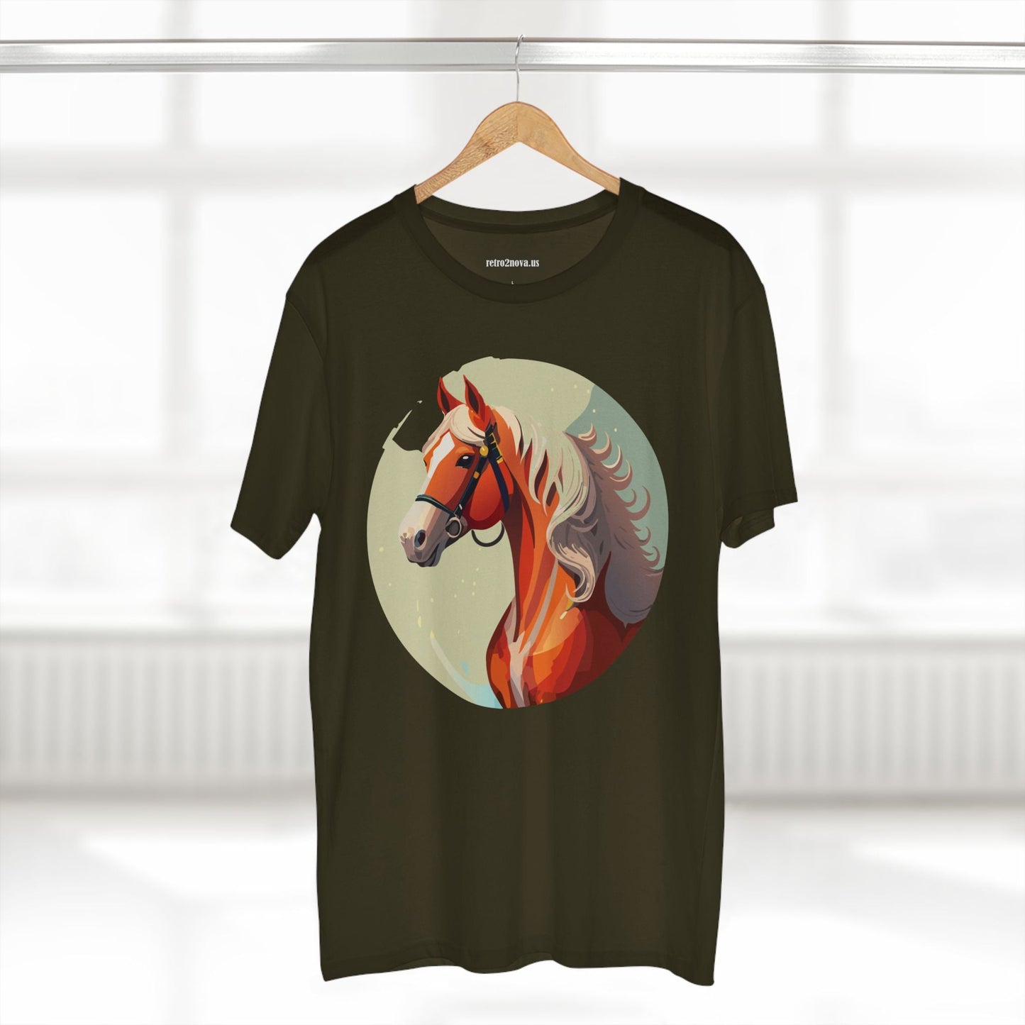 Unisex Premium Cotton Staple Tee With Original Horse Shirt Art Design For Animal Lovers Breathable Comfort Retro2Nova