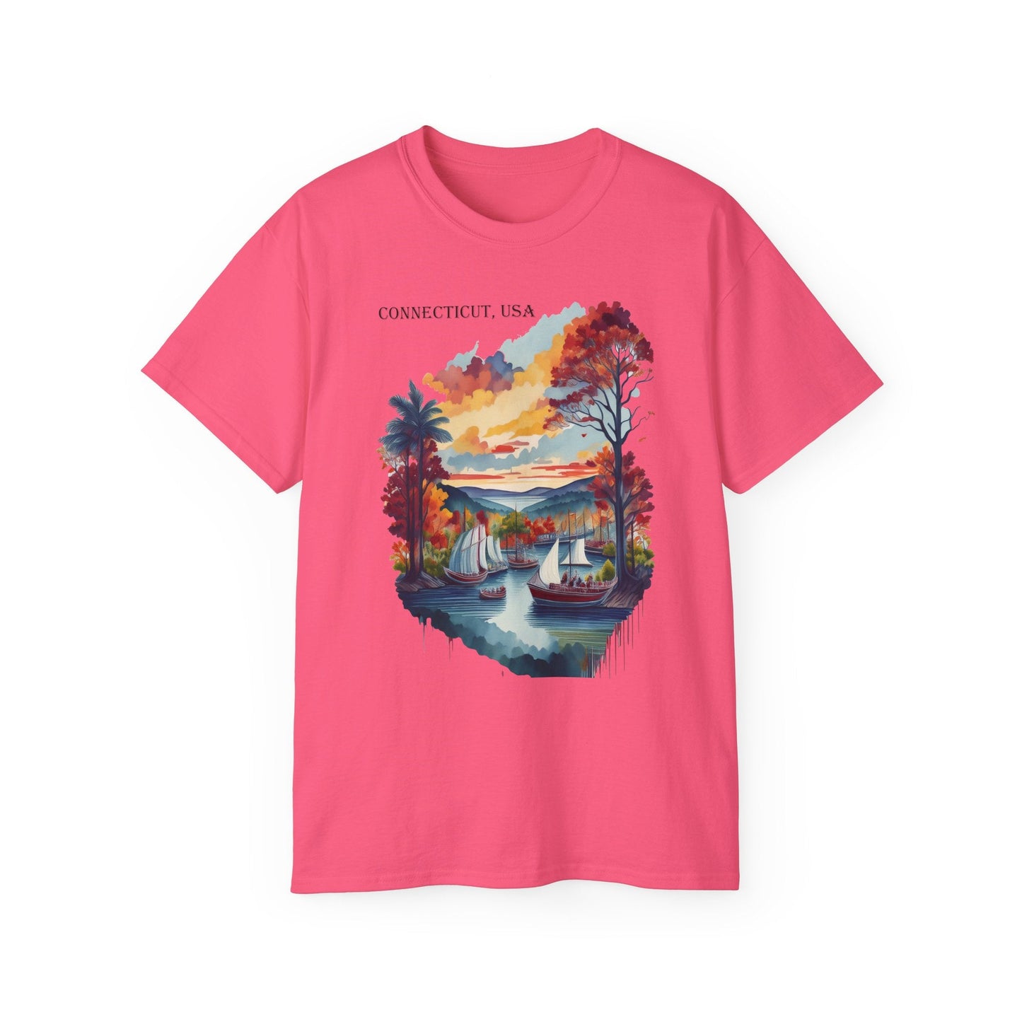 Connecticut Graphic Unisex Cotton T‑Shirt 1