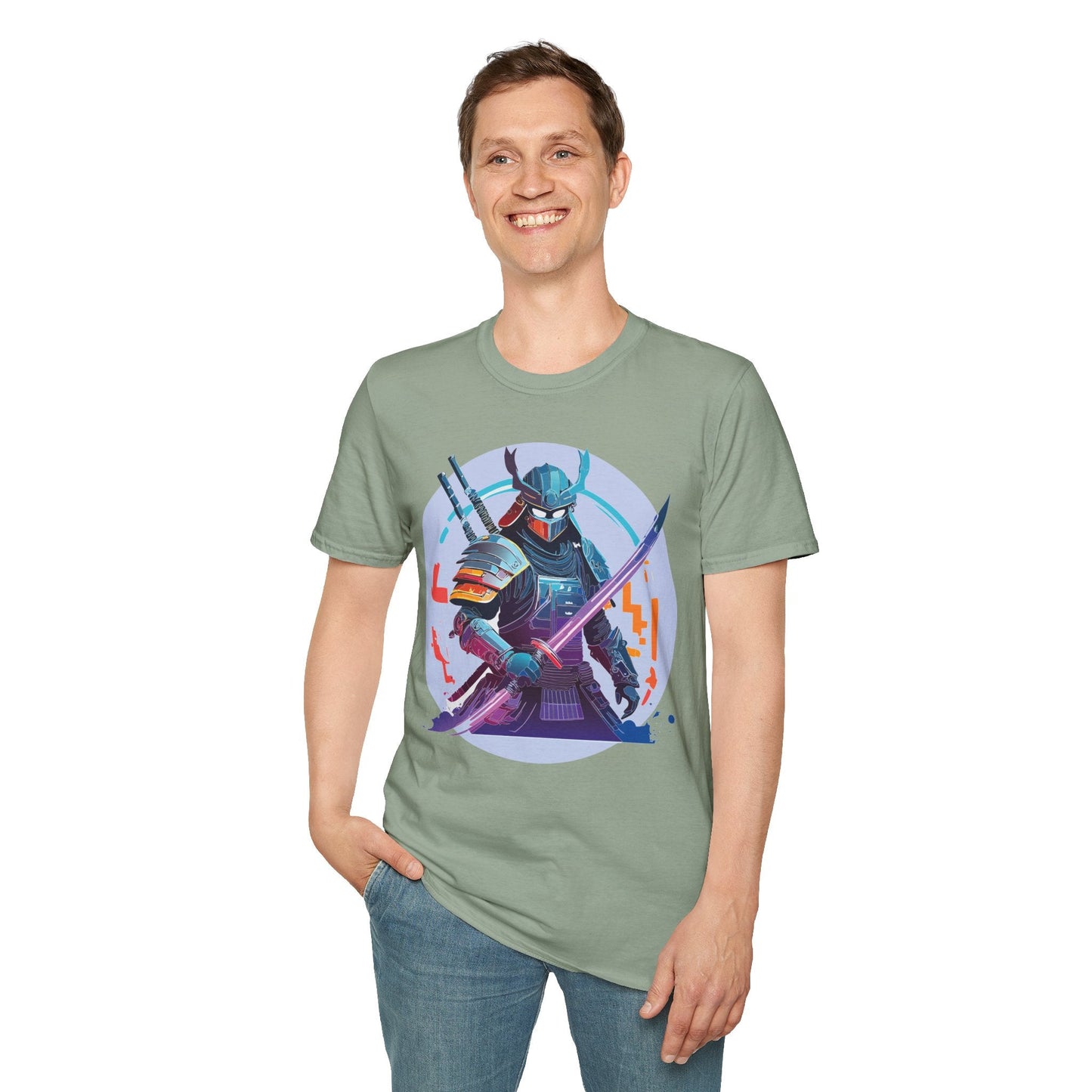 Samurai Shirt Unisex Softstyle Tee 100 Percent Ring Spun Cotton Light 4.5 Oz Graphic Gildan 64000