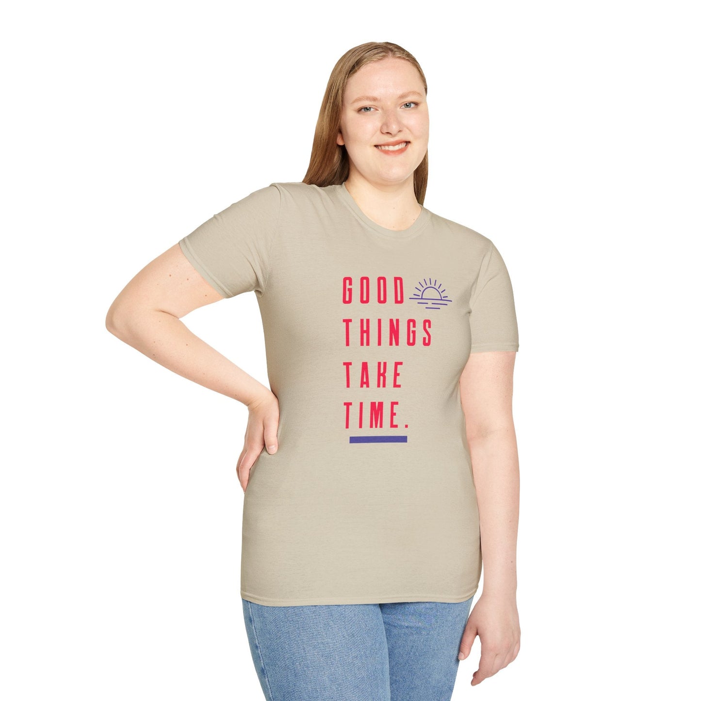 Positive Slogan T Shirt Unisex Gildan Softstyle 64000 Ring Spun Cotton Tee With Positive Words