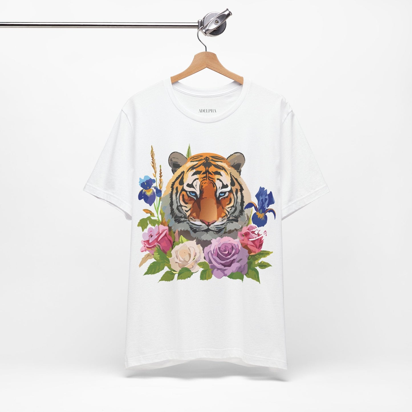 Tiger Graphic Tee Unisex Short Sleeve Tee With Vintage Inspired Artwork By Adelpha