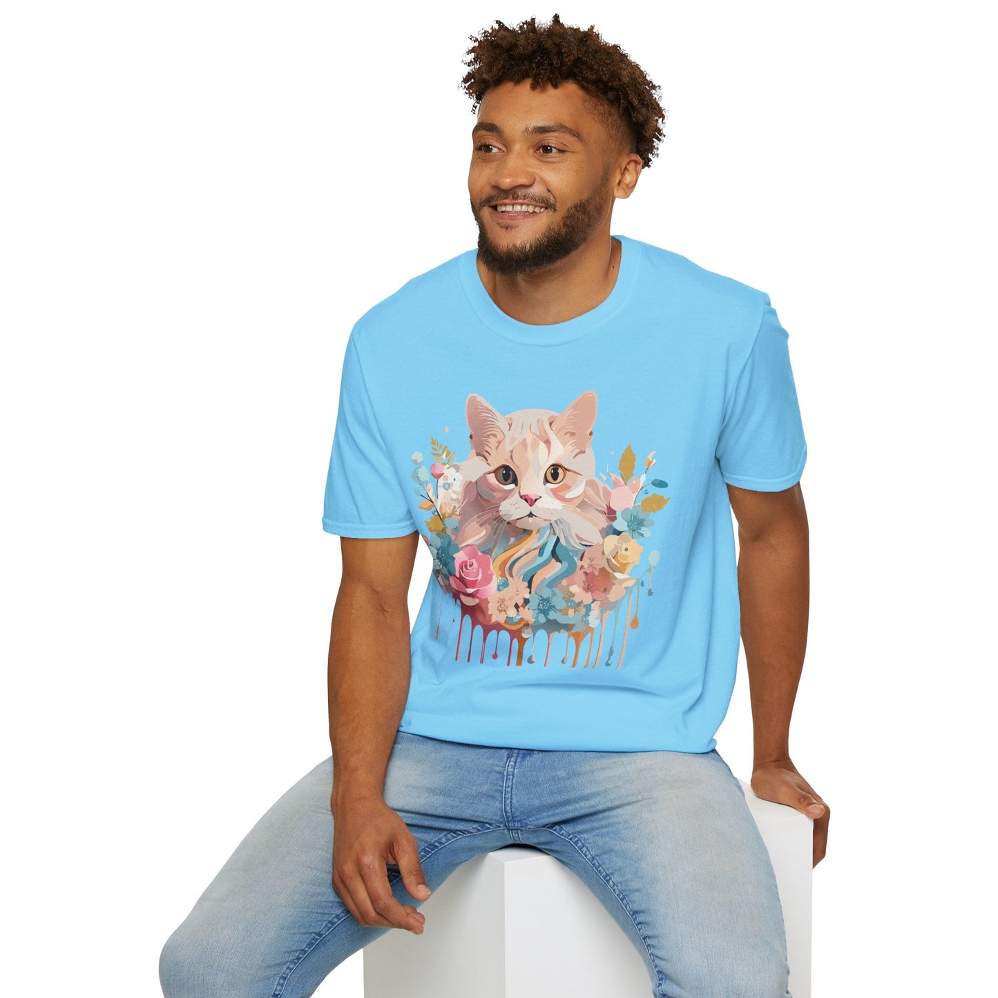 Unisex Cat Shirt Kitten Tee Cat Lover Tee Softstyle 64000 Gildan