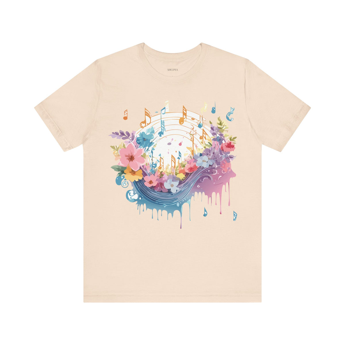 Music Graphic Unisex Cotton Bella+Canvas Tee with Art Design m170