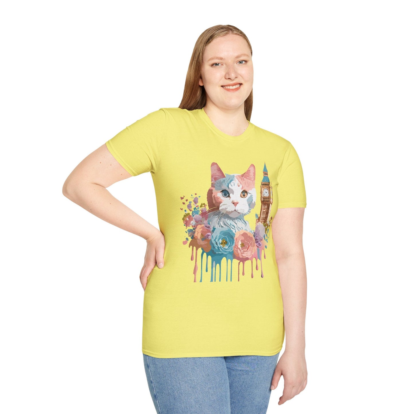 Cat Shirt Unisex Tee Softstyle 64000 Gildan Ring Spun Cotton