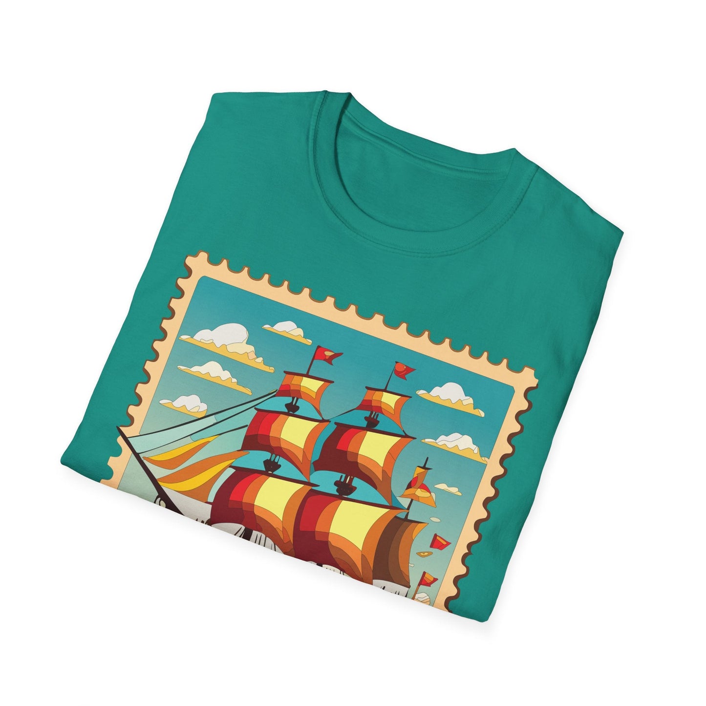 Unisex Softstyle Short Sleeve T Shirt Gildan 64000 Ring Spun Cotton Vessel Ship Frigate Tee