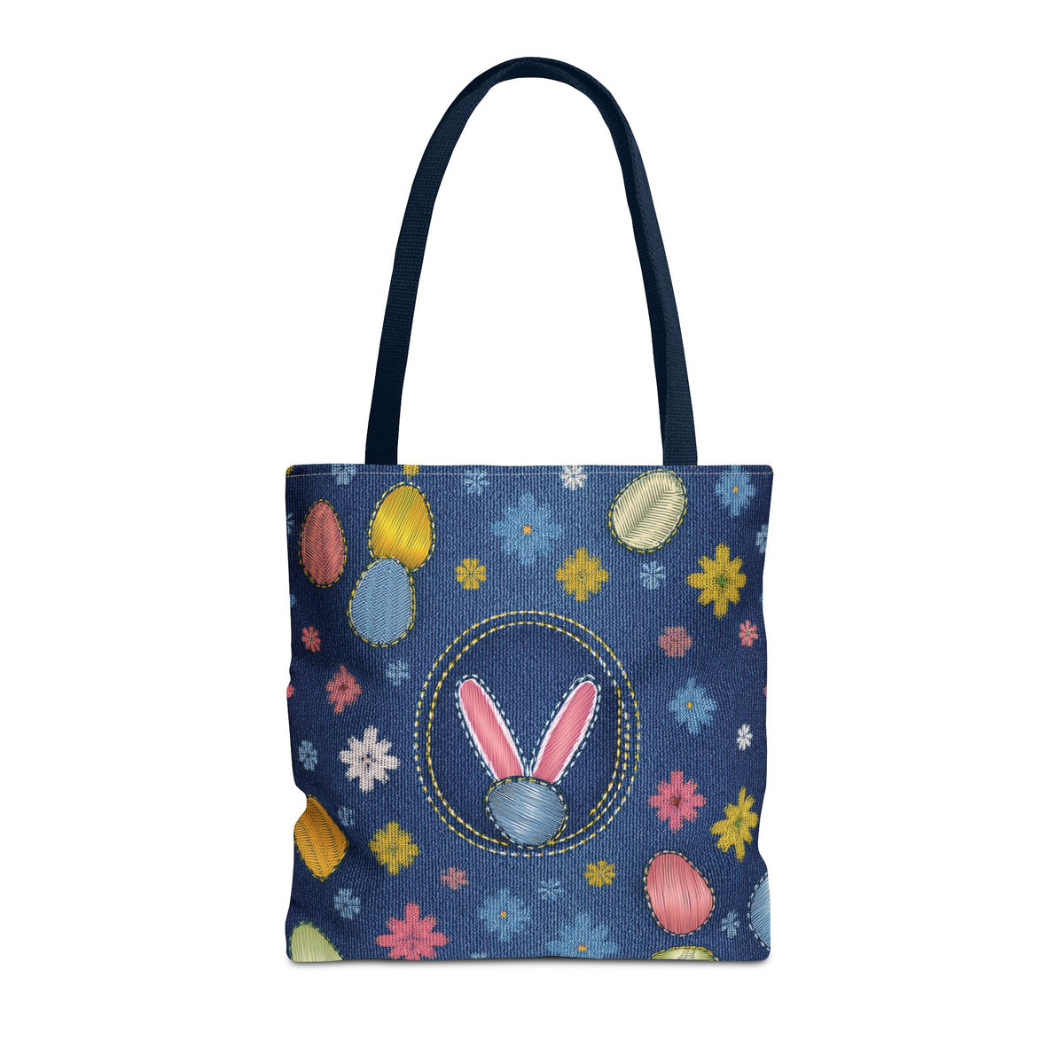 Easter Graphic Design Denim Fabric Imitation Print Unisex Canvas Bag Poly Spun 3 Sizes Tote Bag 204-10