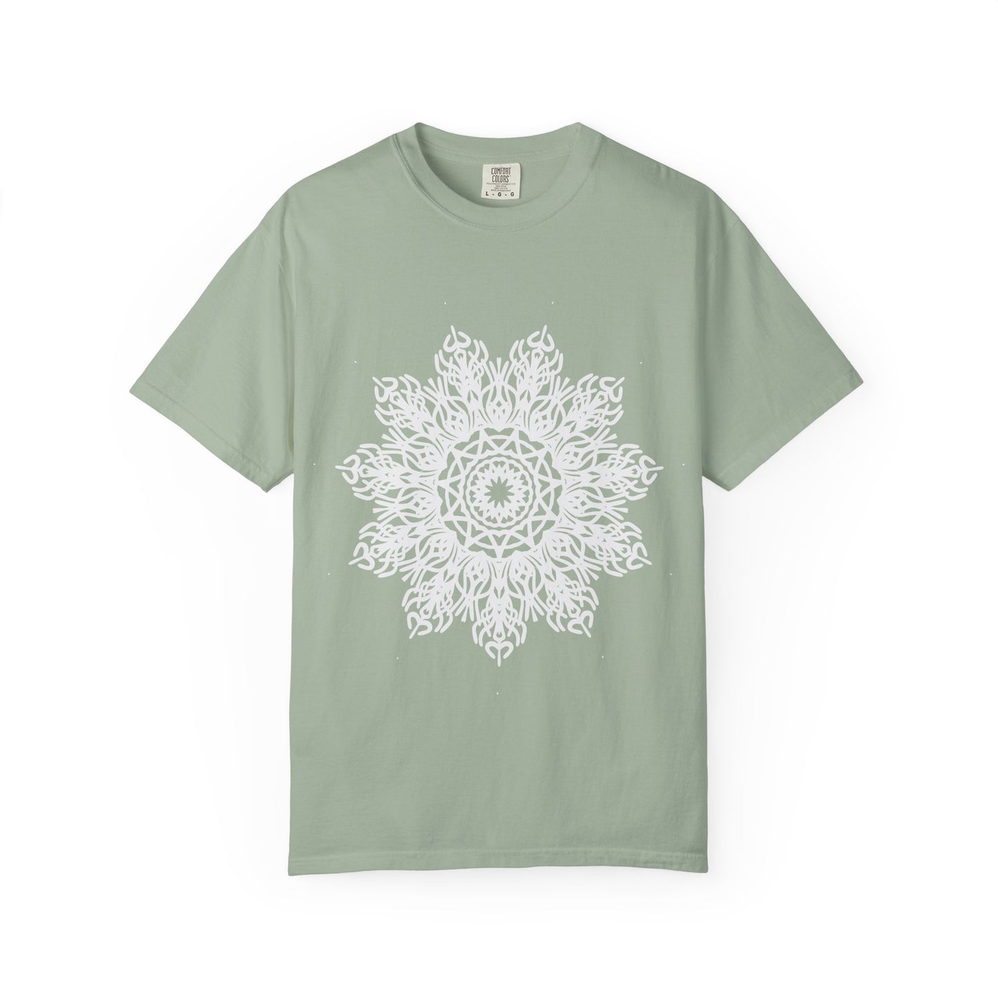 Unisex Garment Dyed Cotton T-Shirt with Mandala Graphic Design