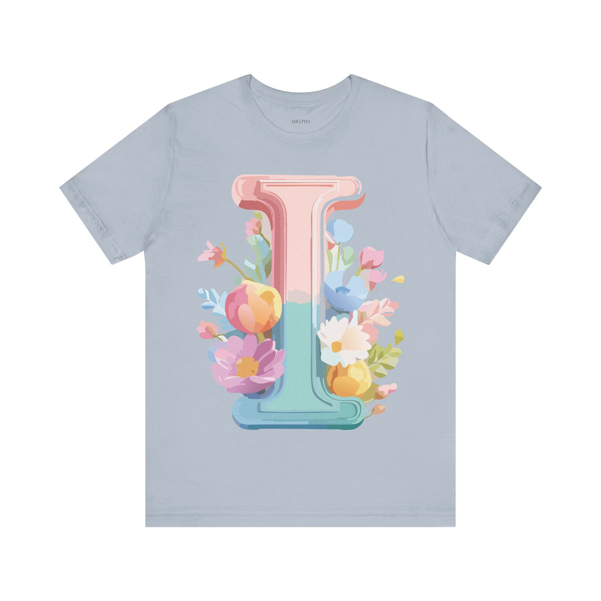 Letter I Graphic Unisex Cotton Bella+Canvas Tee with Art Letter Design