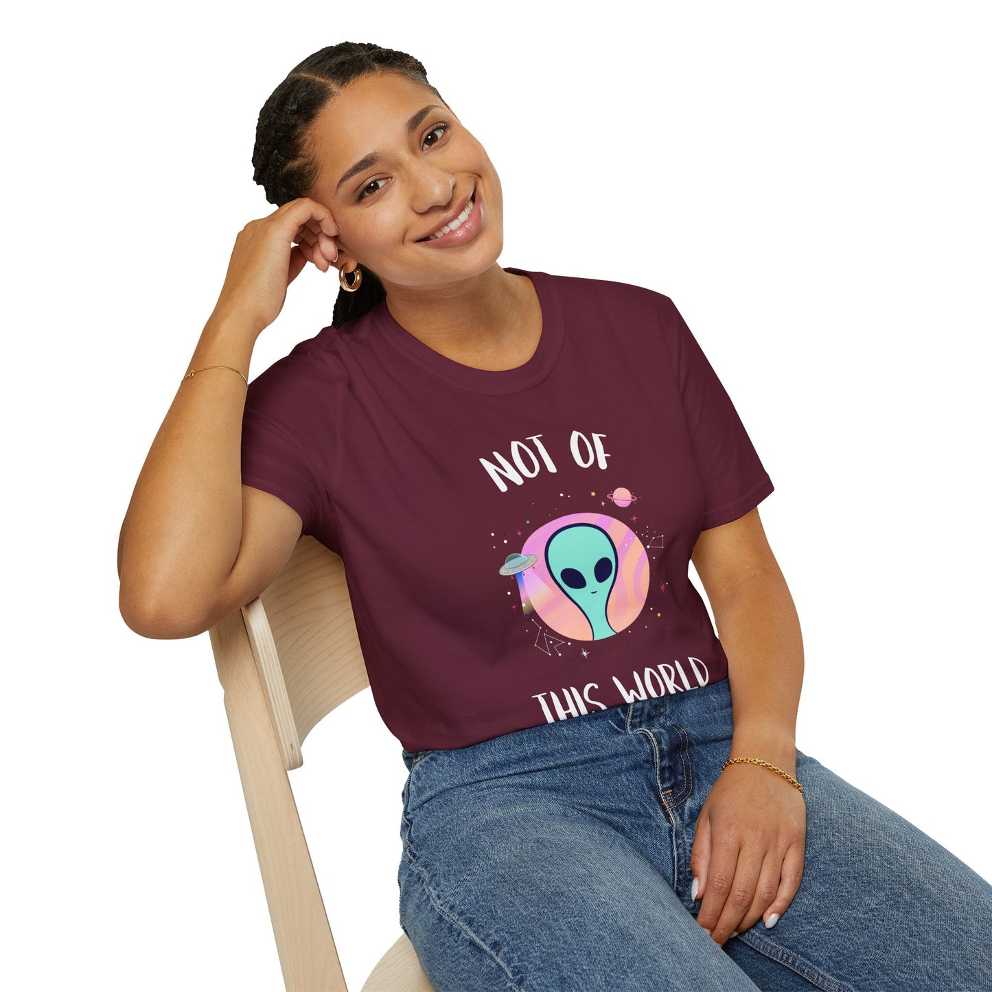 Alien Graphic TShirt  Not Of This World Cute Pastel UFO Tee