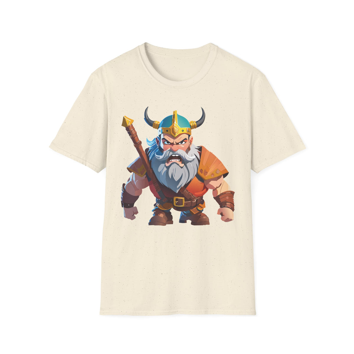 Angry Viking Warrior T-Shirt | Cartoon Norse Helmet Axe
